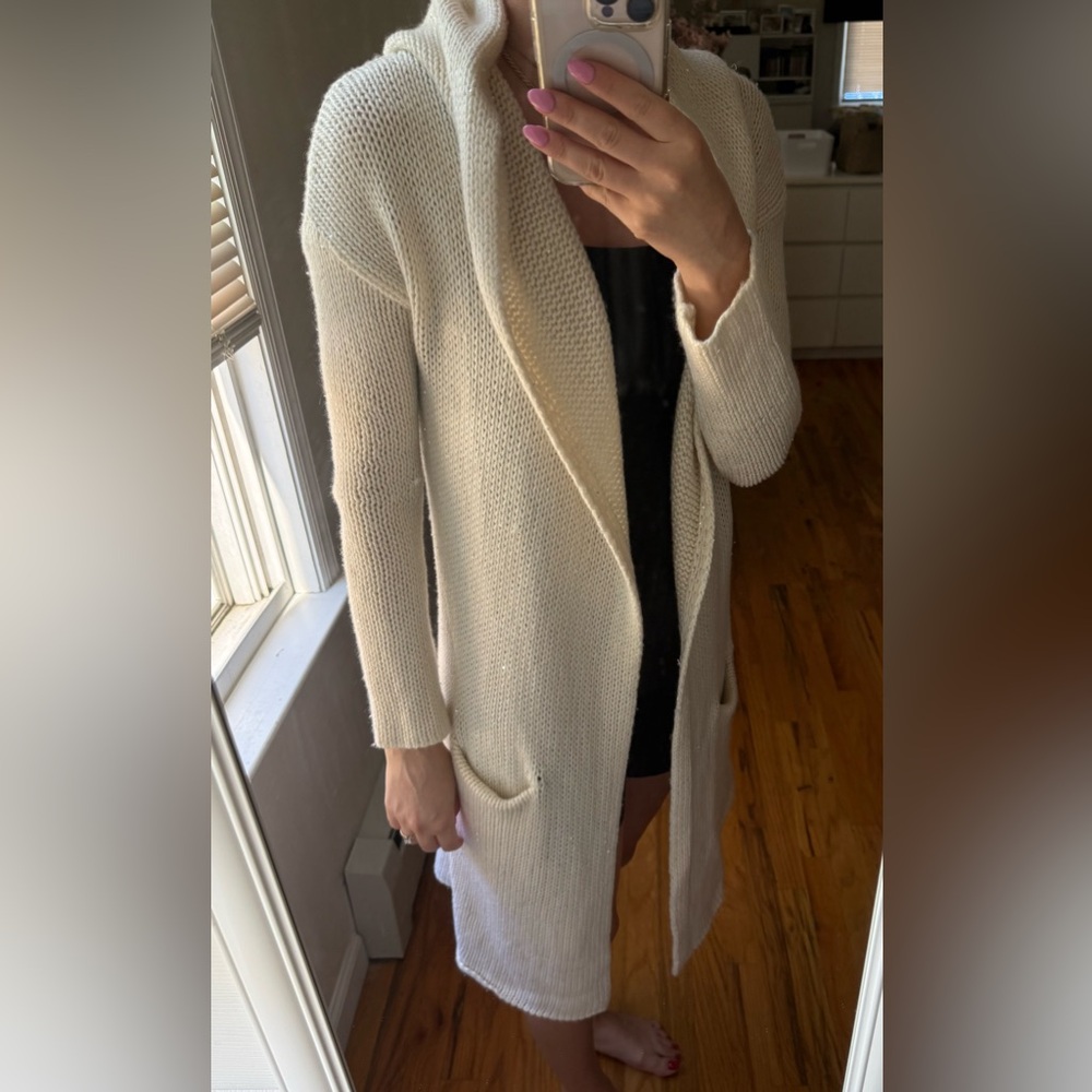 100% Cashmere Open-Front Cardigan